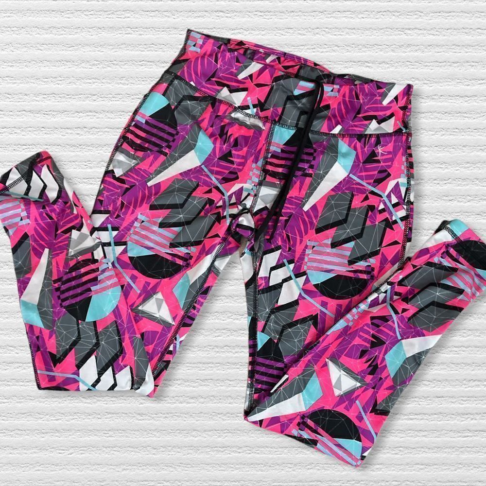 Danskin Pattern Leggings - Size S (4-5) - Pink/Black